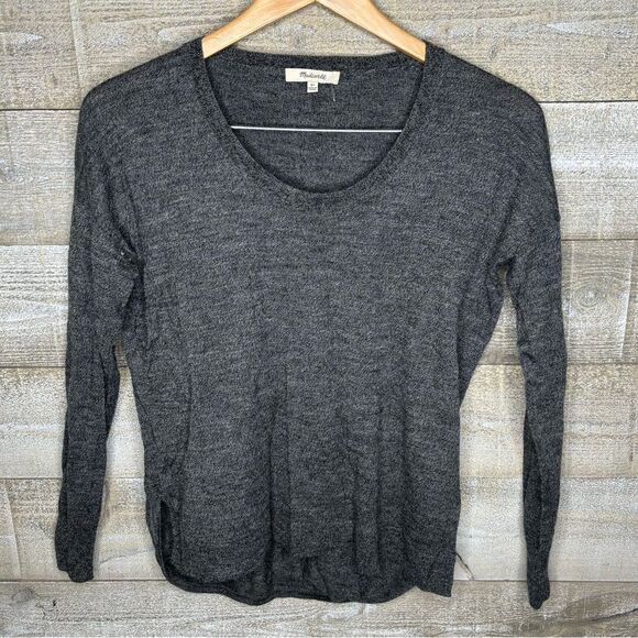Madewell XS grey 100% merino wool lightweight sweater - Picture 1 of 4
